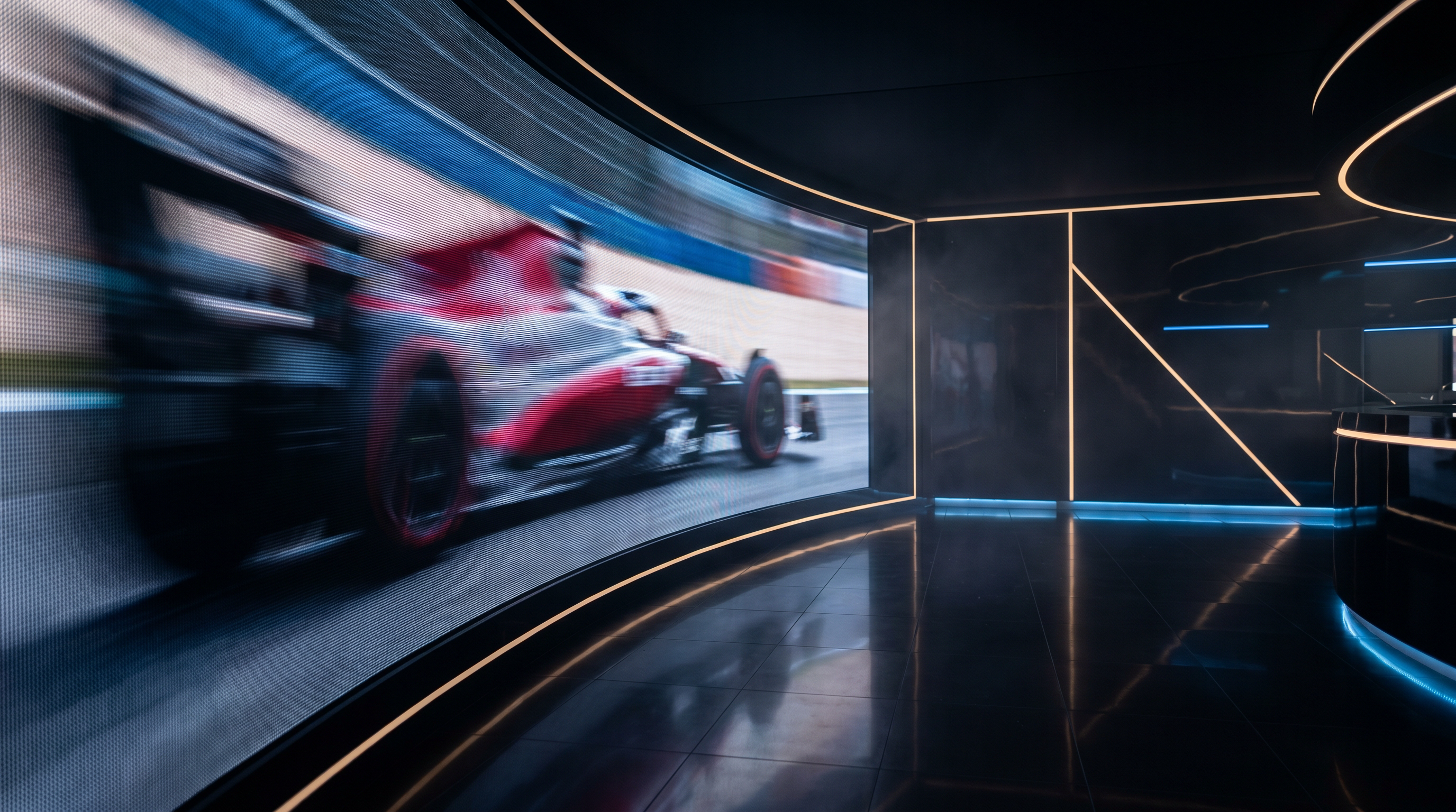 Detail van vakkundig geïnstalleerde audiovisuele techniek